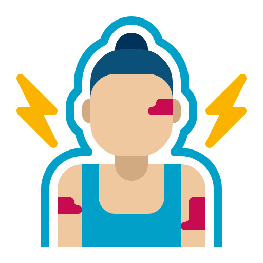 Autoimmune disease woman healthcare and medical virus icon