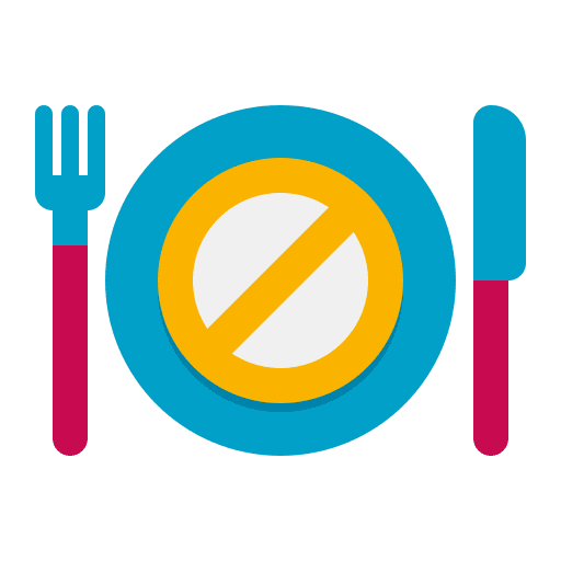 Fasting meal no eating no food icon