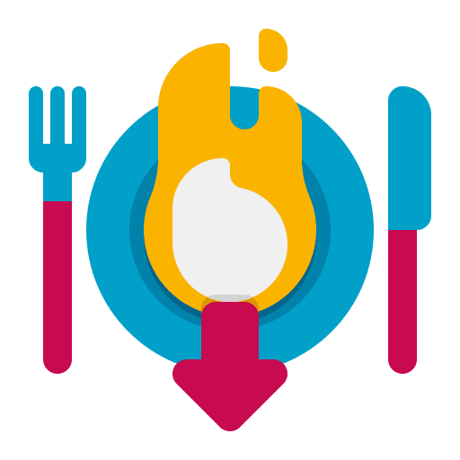 Calories deficit diet food and restaurant icon