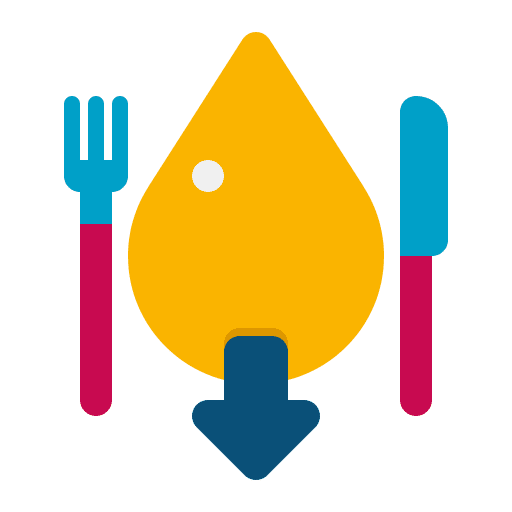 Low fat food and restaurant low icon