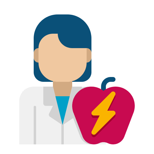 Nutritionist woman meal weight loss icon