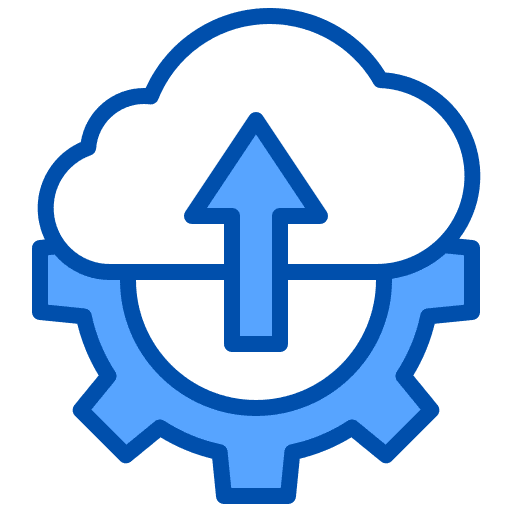 Cloud ui upload cogwheel icon Cloud ui upload cogwheel icon