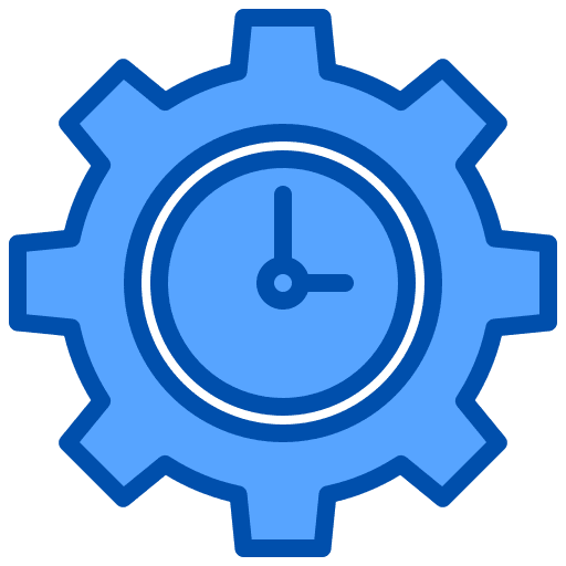 Time management timetable productivity cogwheel icon Time management timetable productivity cogwheel icon