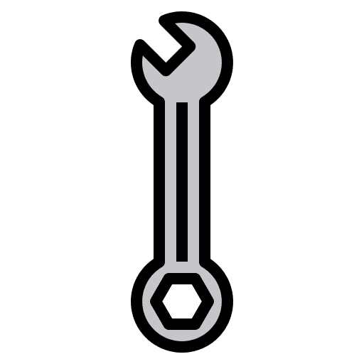 Spanner wrench nut construction and tools icon