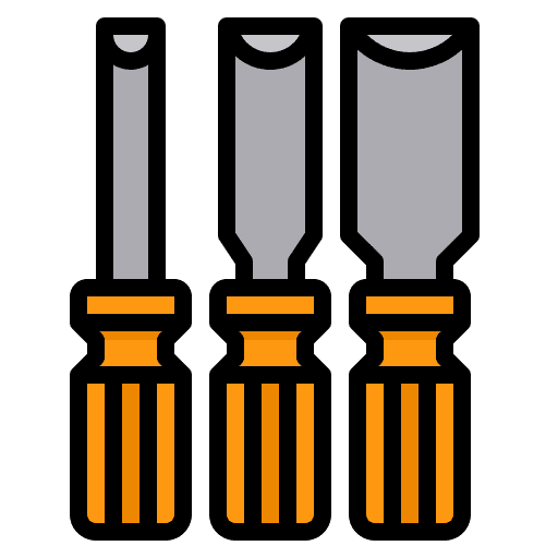 Chisel construction and tools wood equipment icon