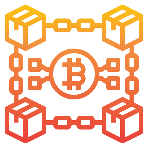 Blockchain business and finance business currency icon Blockchain business and finance business currency icon