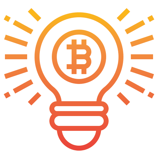 Light bulb banking cryptocurrency light bulb icon