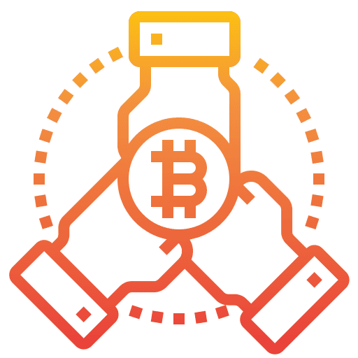 Investment hands cryptocurrency business and finance icon Investment hands cryptocurrency business and finance icon