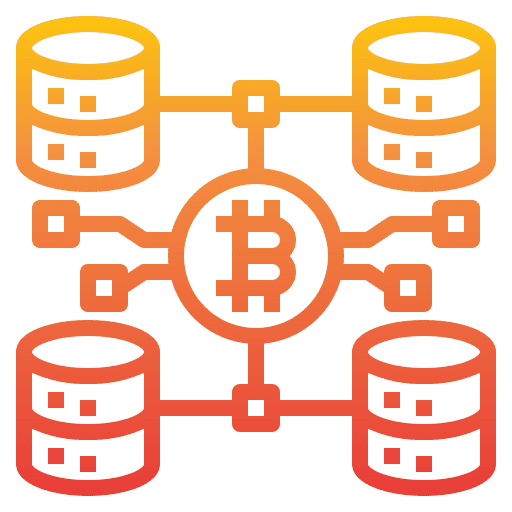 Big data banking currency server icon Big data banking currency server icon