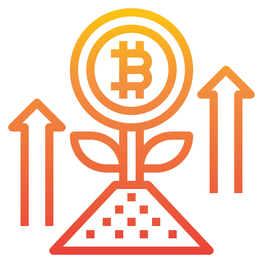 Plant growth arrows up business icon Plant growth arrows up business icon