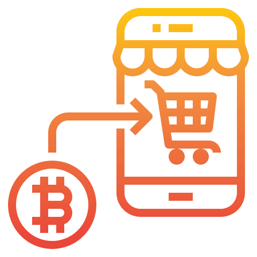 Shopping cryptocurrency smartphone business and finance icon Shopping cryptocurrency smartphone business and finance icon