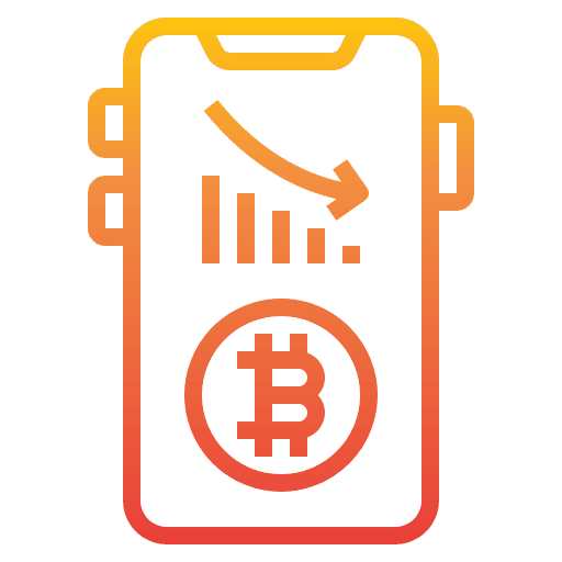 Trade currency down arrow business icon Trade currency down arrow business icon