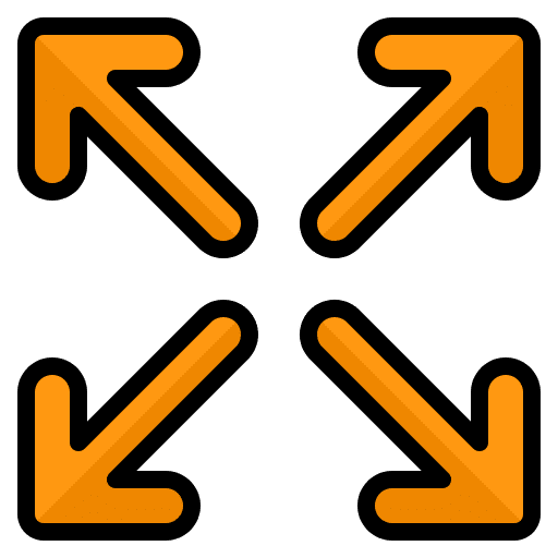 Full screen orientation interface arrows icon