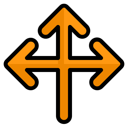 Junction navigate direction three arrows icon Junction navigate direction three arrows icon