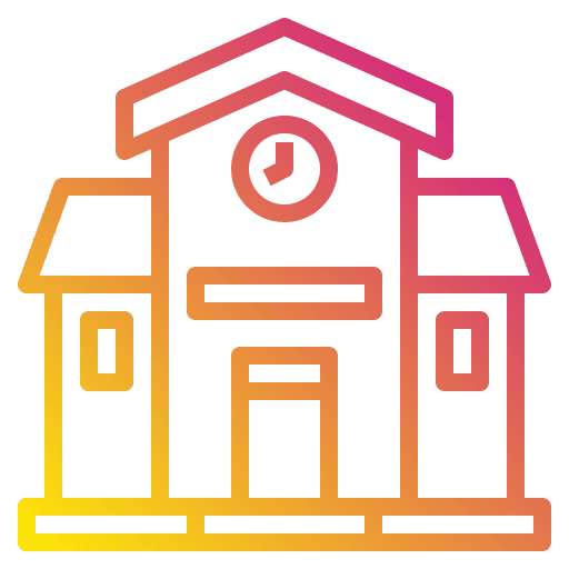 School education building construction icon
