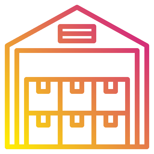 Warehouse storage building box icon
