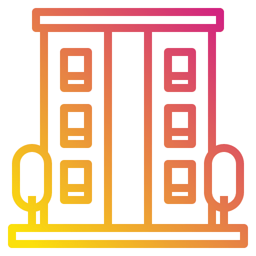 Apartment architecture and city real estate property icon