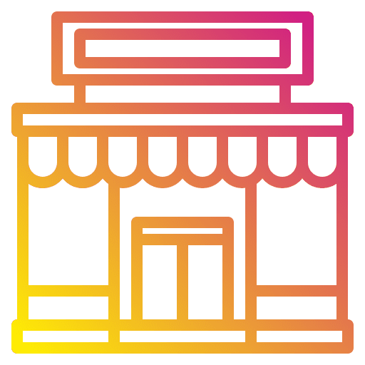 Shop architecture and city property construction icon