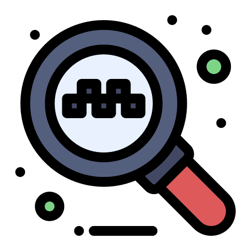 Search loupe cab transportation icon