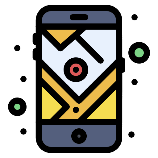 Map navigation phone map icon Map navigation phone map icon