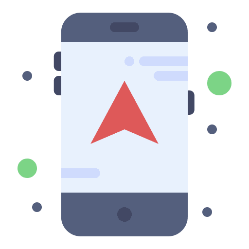 Map maps and location route mobile phone icon