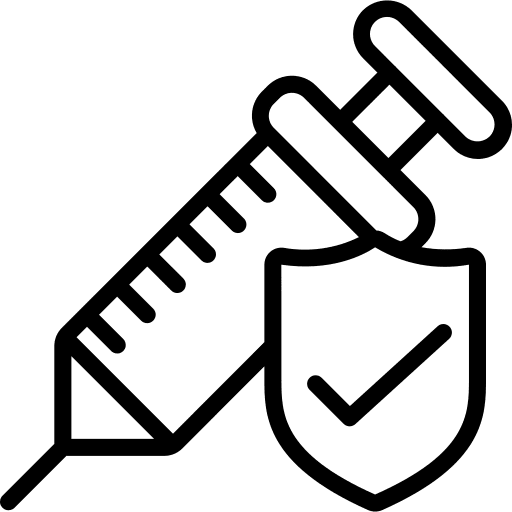 Injection vaccine secure protection icon