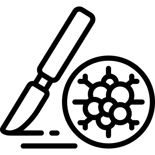 Knife surgery cell cancer icon