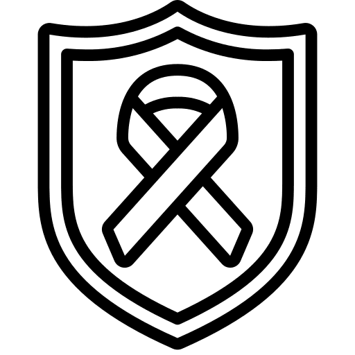 Shield awareness protection ribbon icon