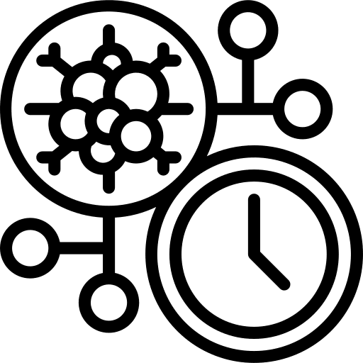 Clock cell time tumor icon