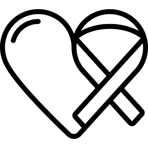 Heart healthcare and medical ribbon support icon