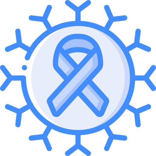 Cancer cell healthcare and medical ribbon icon