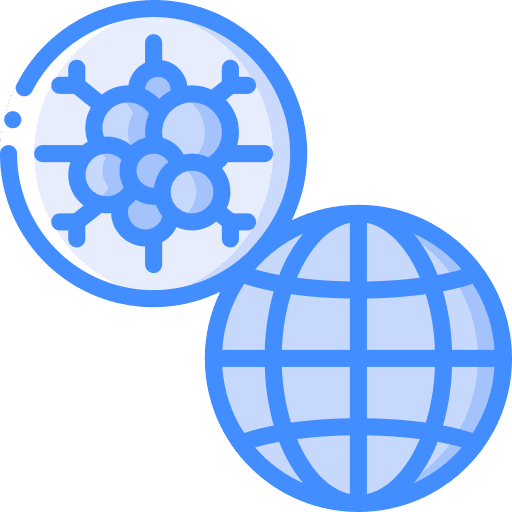 Global research cancer worldwide cell icon