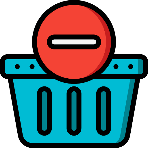 Remove from cart commerce and shopping cancel ecommerce icon