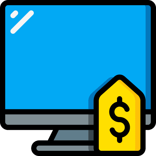 Computer price tag sell store icon
