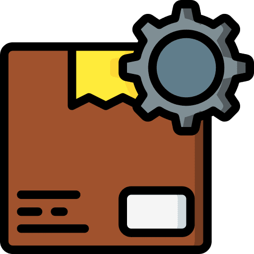 Delivery gear packaging management icon