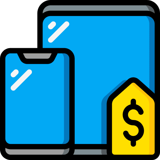 Devices sale price tag phone icon