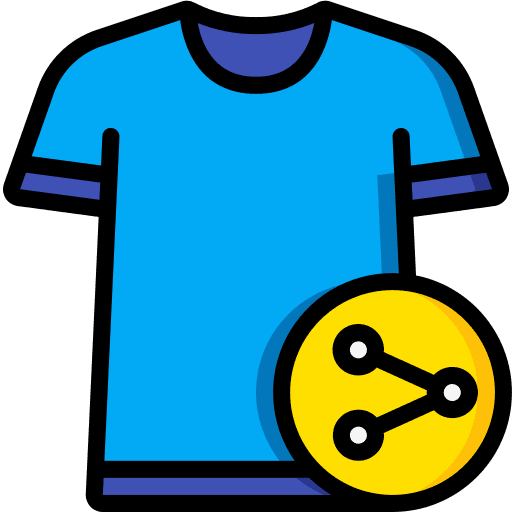 Tshirt social media item share icon
