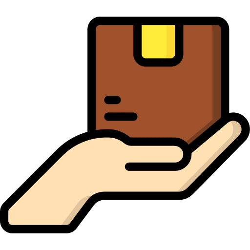 Delivery hand gesture parcel package icon