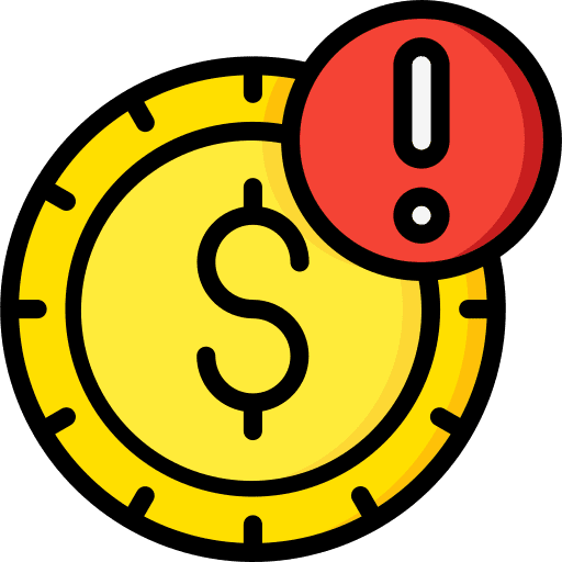 Dollar dollar exclamation mark business and finance icon