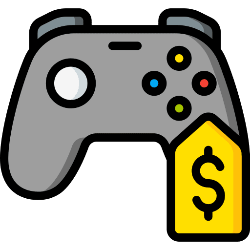 Game controller label price tag electronics icon