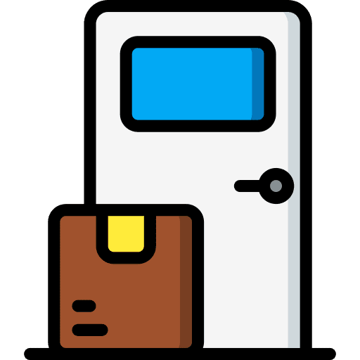 Door delivery delivery box shipping and delivery packaging icon