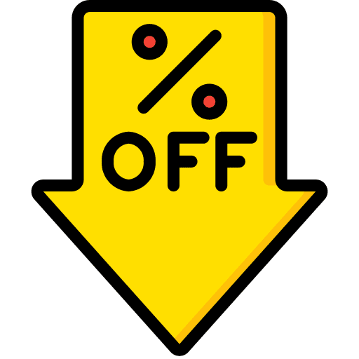 Down arrow discount low price dollars icon