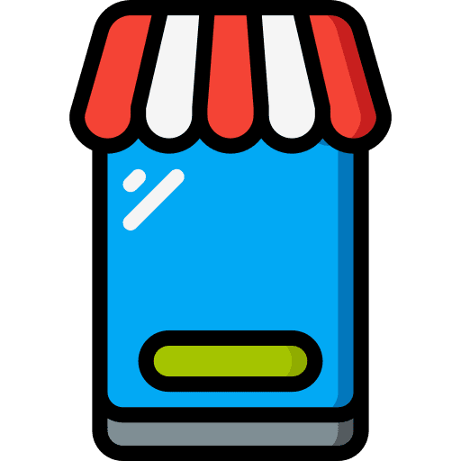 Mobile store smartphone online shop grocery store icon
