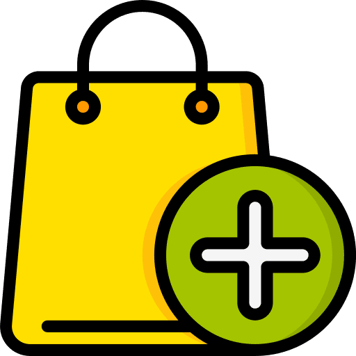 Shopping bag shop add paper icon