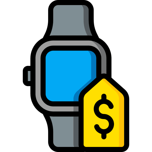 Smart watch sale price tag commerce and shopping icon
