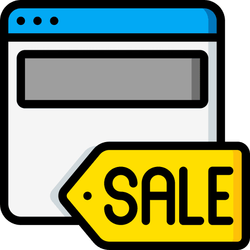 Web browser price tag website sale icon