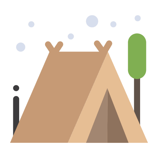 Tent tree adventure outdoor icon