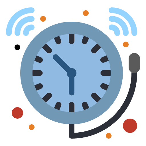 Alarm education time and date buzzer icon