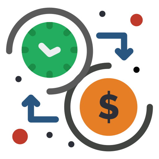 Budget clock business and finance dollar icon