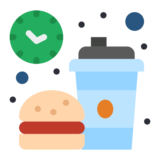 Fast food break food and restaurant lunch icon